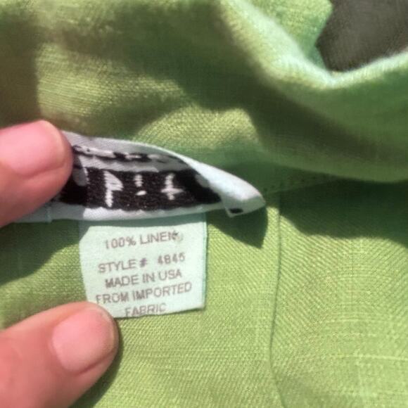 Habitat Tunic Top Green 100% Linen Preshrunk USA XL Minimalist Casual Coastal - Picture 9 of 12